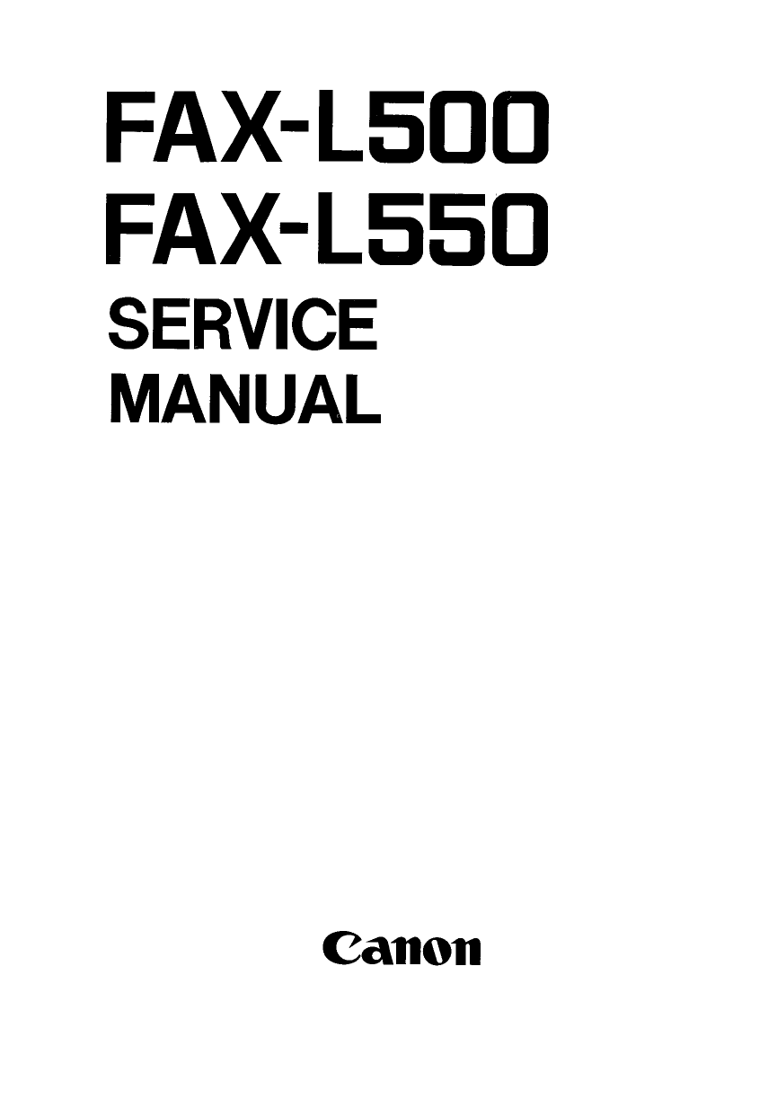 Canon FAX L500 L550 Parts and Service Manual-1